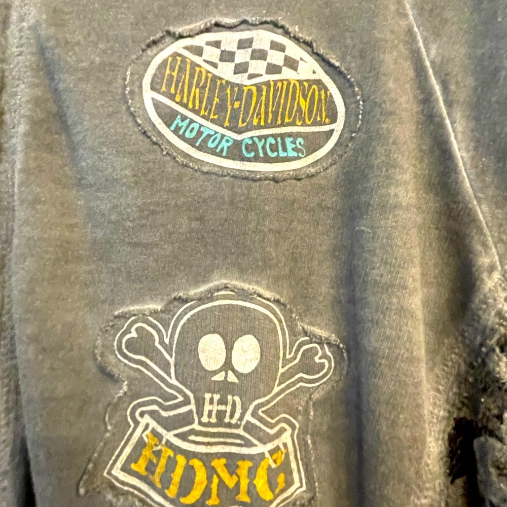 Harley Davidson Lace Patchwork Distressed Zip Hoo… - image 4